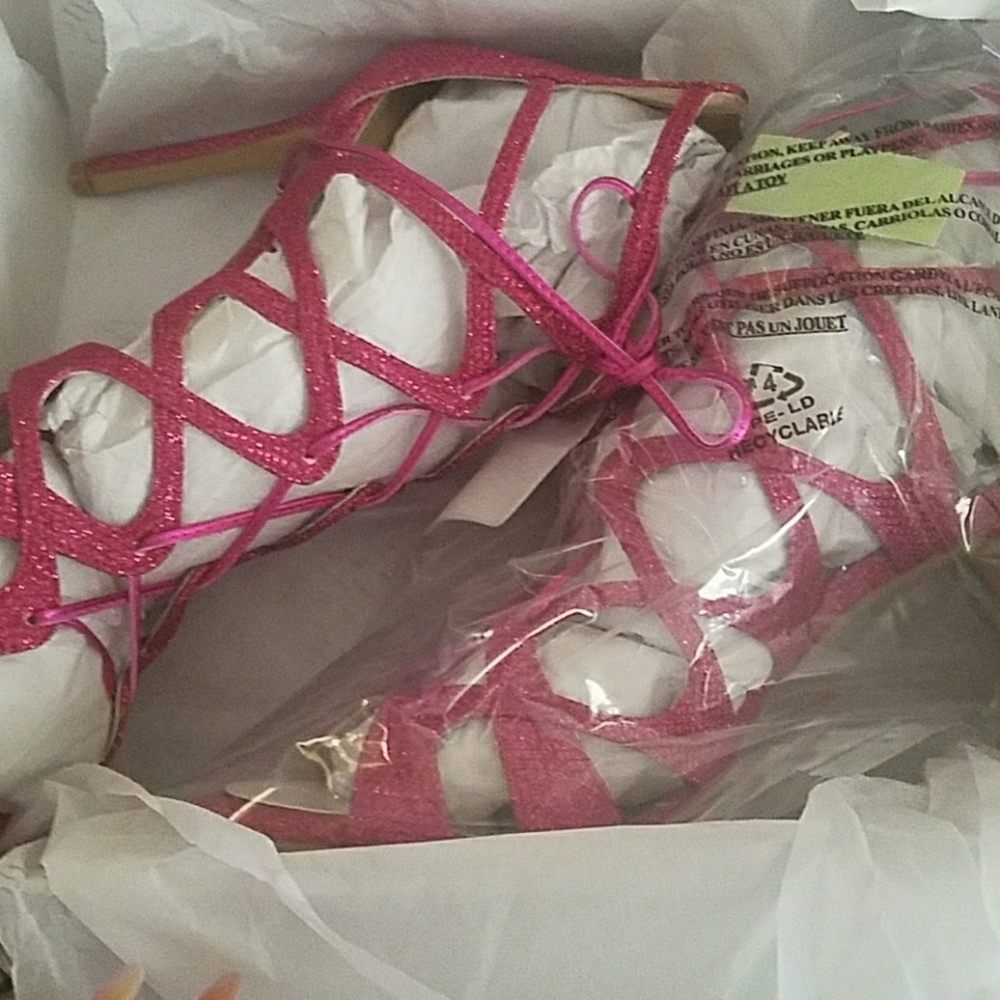 Hot Pink Glitter Stilettos/Heels/Shoes